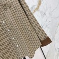 「#5050」Loewe spring and summer new logo embroidery striped shirtLoewe spring and summer new logo embroidery