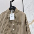 「#5050」Loewe spring and summer new logo embroidery striped shirtLoewe spring and summer new logo embroidery