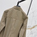 「#5050」Loewe spring and summer new logo embroidery striped shirtLoewe spring and summer new logo embroidery