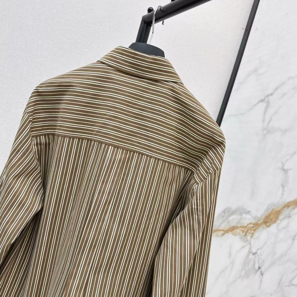 Loewe spring and summer new logo embroidery striped shirtLoewe spring and summer new logo embroidery