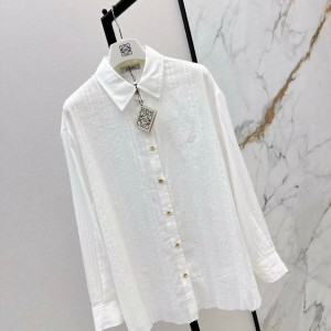 「#5051」Loewe SpringSummer new vintage woven striped loose shirt