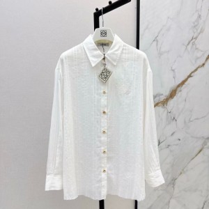 「#5051」Loewe SpringSummer new vintage woven striped loose shirt