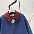 「#5054」Loewe Spring and Summer New Color-blocking Series Lapel Mid-length Casual Jacket