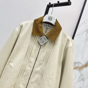 「#5055」Loewe Spring and Summer New Color-blocking Series Lapel Mid-length Casual Jacket