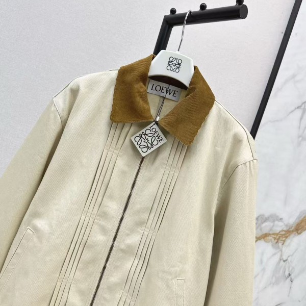 Loewe Spring and Summer New Color-blocking Series Lapel Mid-length Casual Jacket