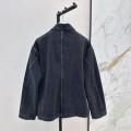 「#5056」Loewe SpringSummer New Vintage Leather Brand Decorated Denim Jacket