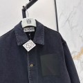 「#5056」Loewe SpringSummer New Vintage Leather Brand Decorated Denim Jacket