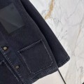 「#5056」Loewe SpringSummer New Vintage Leather Brand Decorated Denim Jacket