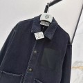 「#5056」Loewe SpringSummer New Vintage Leather Brand Decorated Denim Jacket
