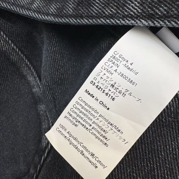 Loewe SpringSummer New Vintage Leather Brand Decorated Denim Jacket