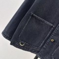 「#5056」Loewe SpringSummer New Vintage Leather Brand Decorated Denim Jacket