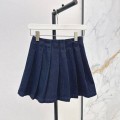 「#5057」Loewe SpringSummer New Vintage Denim Women's Denim Pleated Skirt
