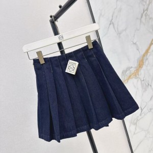 「#5057」Loewe SpringSummer New Vintage Denim Women's Denim Pleated Skirt
