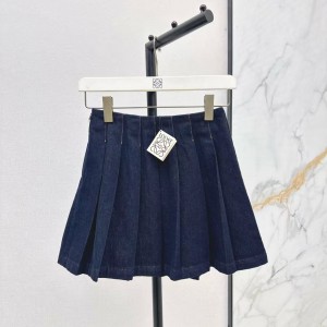 「#5057」Loewe SpringSummer New Vintage Denim Women's Denim Pleated Skirt