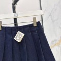「#5057」Loewe SpringSummer New Vintage Denim Women's Denim Pleated Skirt