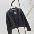 「#5060」Loewe Spring and Summer latest retro modern fashion design imported sheepskin pleated women's jacket