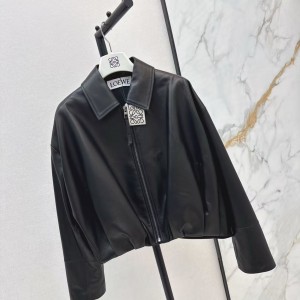 「#5060」Loewe Spring and Summer latest retro modern fashion design imported sheepskin pleated women's jacket