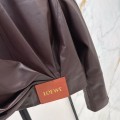 「#5061」Loewe Spring and Summer latest retro modern fashion design imported sheepskin pleated women's jacket