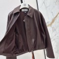 「#5061」Loewe Spring and Summer latest retro modern fashion design imported sheepskin pleated women's jacket
