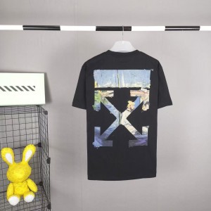 「#5143」offwhite Monet optimized boat arrow cotton T-shirt