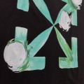 「#5146」off white eco-friendly graffiti arrow print cotton T-shirt