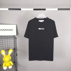 「#5155」off white summer new lucky leaf embroidery print T-shirt