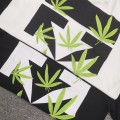 「#5155」off white summer new lucky leaf embroidery print T-shirt
