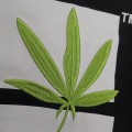 「#5155」off white summer new lucky leaf embroidery print T-shirt