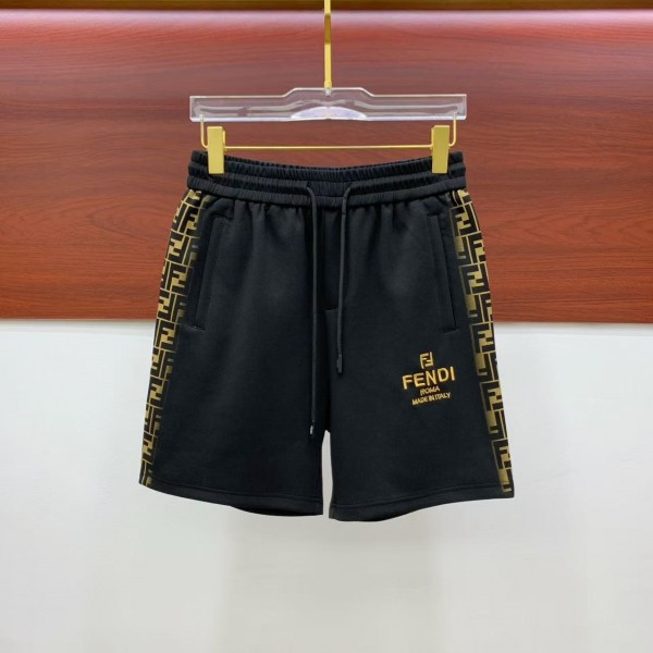 「#5175」Fendi 2025 new logo printed cotton shorts