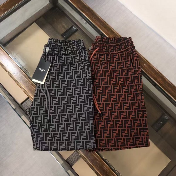 Fendi 2025 new full print logo printed cotton shorts