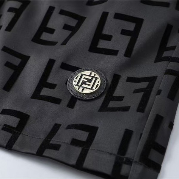 Fendi 2025ss summer new full print beach pants quick-drying fabric