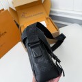 「#5220」LV VOYAGER Small Black Floral Postman Bag M12517,Size:22.5*11*33