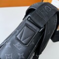 「#5220」LV VOYAGER Small Black Floral Postman Bag M12517,Size:22.5*11*33