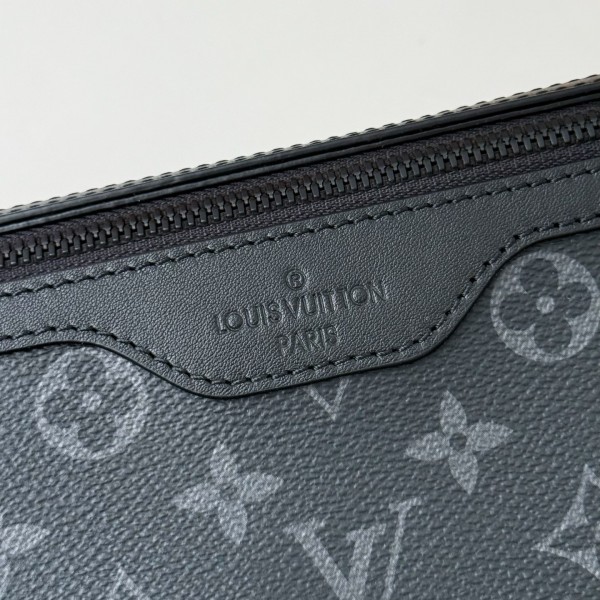 LV VOYAGER Small Black Floral Postman Bag M12517,Size:22.5*11*33