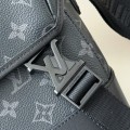 「#5220」LV VOYAGER Small Black Floral Postman Bag M12517,Size:22.5*11*33