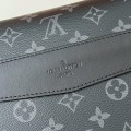 「#5220」LV VOYAGER Small Black Floral Postman Bag M12517,Size:22.5*11*33