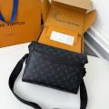 「#5220」LV VOYAGER Small Black Floral Postman Bag M12517,Size:22.5*11*33
