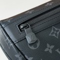 「#5220」LV VOYAGER Small Black Floral Postman Bag M12517,Size:22.5*11*33