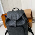 「#1452」Louis Vuitton's New MONTSOURIS Men's Black Flower Backpack M45583, Top Quality Size: 32 * 40 * 19cm