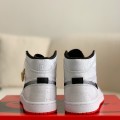 「#1494」Clot x Air Jordan AJ1 Mid "Fearless" White Silk Sneakers