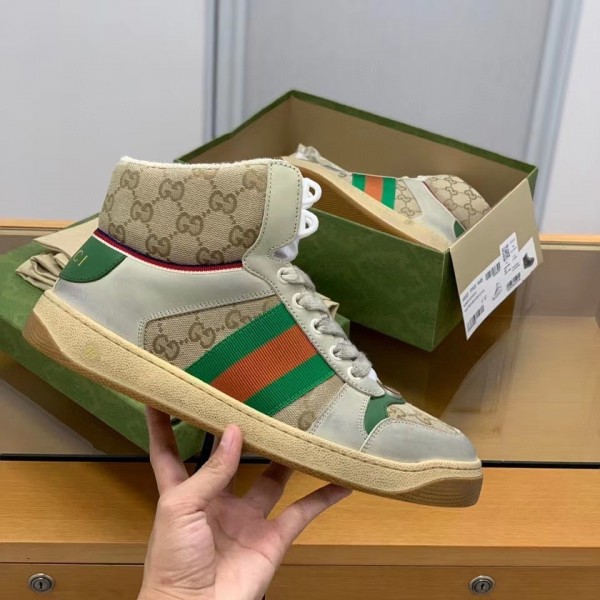 「#212」Gucci High-top Distressed sneakers