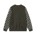 「#1588」SS23 new autumn product LOUIS VUITTON Monogram jacquard V-neck single-breasted long-sleeved knitted