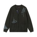 「#1587」SS23 new autumn Louis Vuitton solid color embroidered long-sleeved knitted cardigan