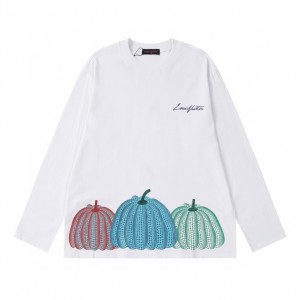 「#1596」LV pumpkin print round neck long sleeve T-shirt 6602 new style