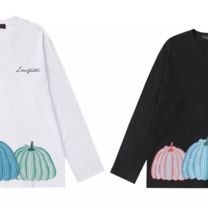 「#1596」LV pumpkin print round neck long sleeve T-shirt 6602 new style