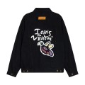 「#1599」Louis Vuitton "LV Back Duck Flying" printed denim jacket