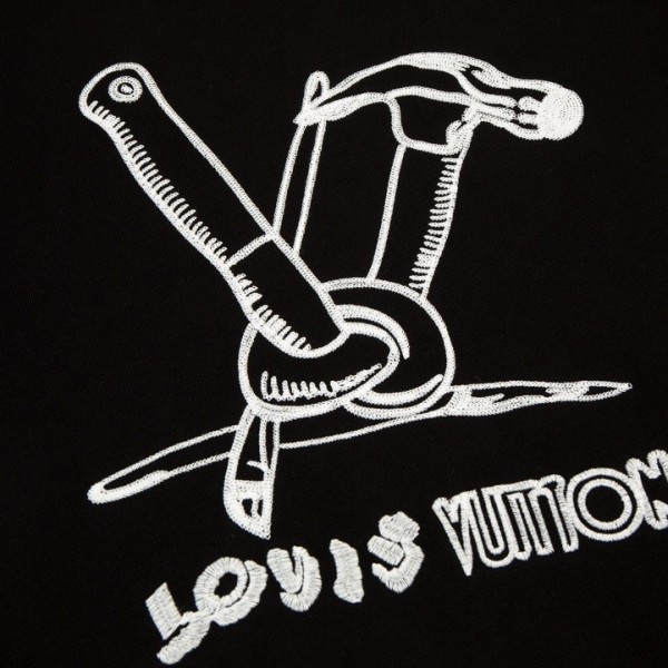 Louis Vuitton 23ss hammer pattern embroidered round neck sweatshirt
