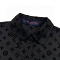 「#1625」Louis Vuitton jacquard all over print flocked shirt GS1021