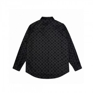 「#1625」Louis Vuitton jacquard all over print flocked shirt GS1021