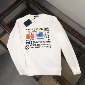 「#1664」Louis Vuitton 2023 new autumn and winter couples style round neck sweatshirt